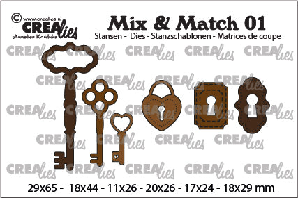 Crealies - Mix & Match - 3x Keys, 2x Key Locks 1x Padlocks