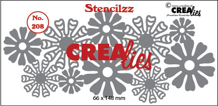 Crealies - Stencilzz no. 208 - Flowers A