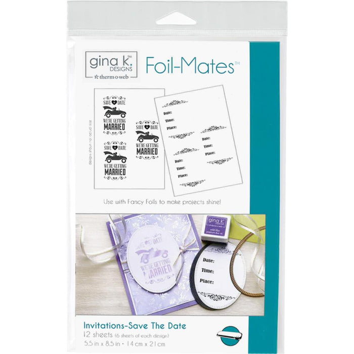 Gina K Designs Foil-Mates Invitations 5.5"X8.5" 12/Pkg- Save the Date