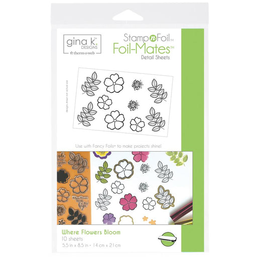 Gina K Designs StampnFoil Foil-Mates Detail Sheets 10/Pkg - Where Flowers Bloom