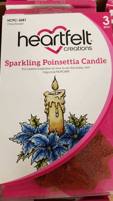 Sparkling Poinsettia Candle Stamp HCPC-3681