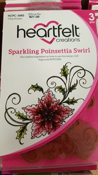 Sparkling Poinsettia Swirl Stamp HCPC-3682