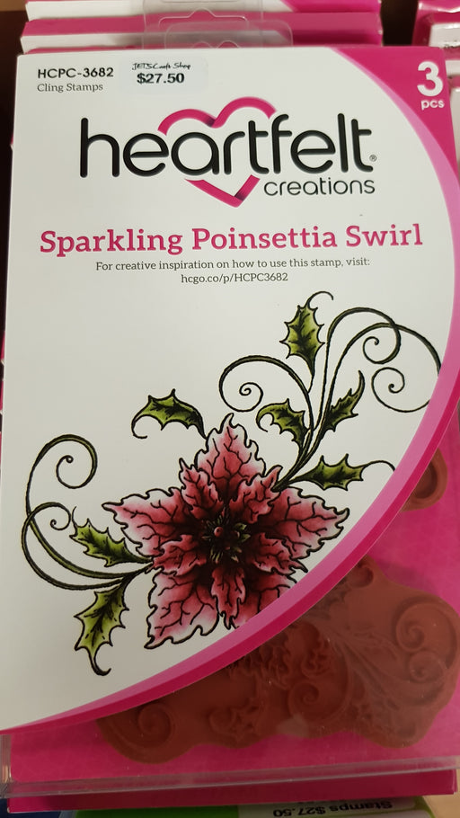Sparkling Poinsettia Swirl Stamp HCPC-3682