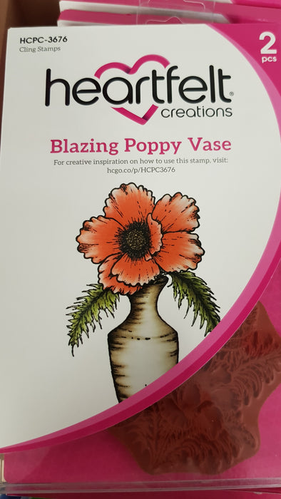 Blazing Poppy Vase Stamp HCPC3676