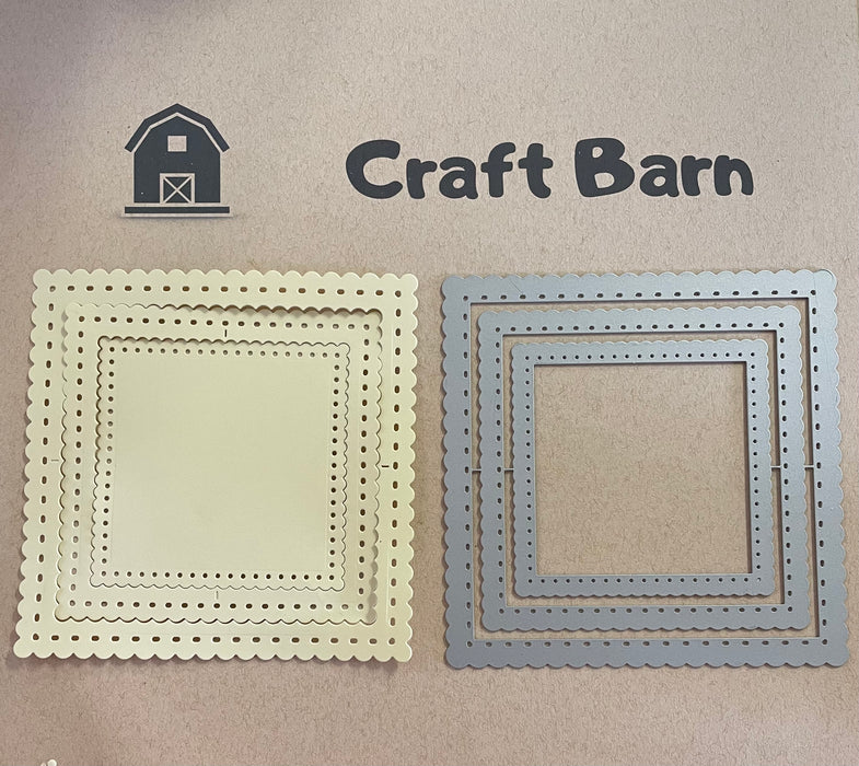 Craft Barn Die Scalloped Square Frame