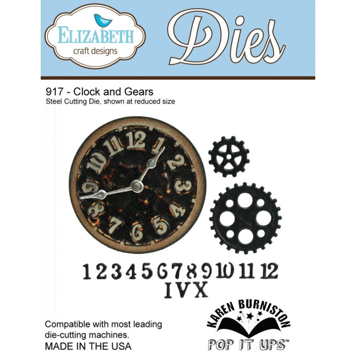 Elizabeth Craft Designs 917 Clock and Gears