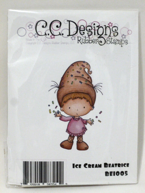 C.C. Designs Rubber Stamp - Ice Cream Beatrice - BE1005