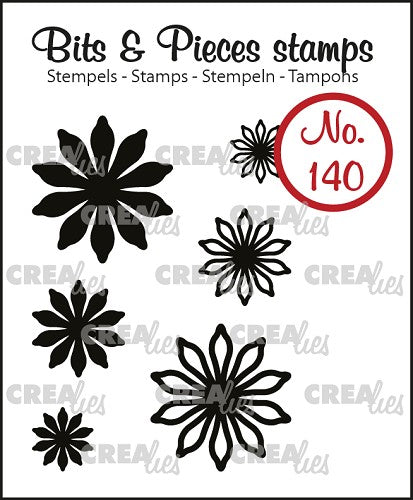 Bits & Pieces stamp no. 140, 6x Mini Flowers 17
