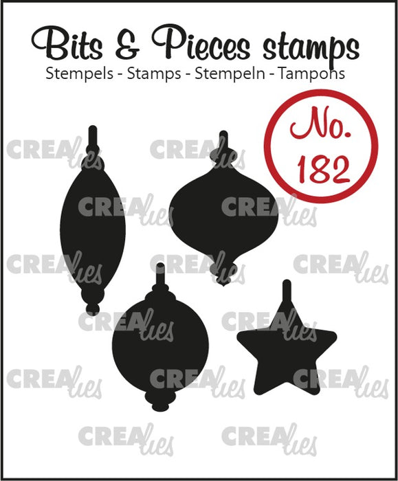 Bits & Pieces stamp no. 182, 4x Christmas balls (closed)