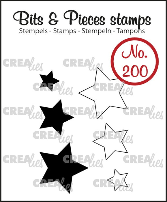 Bits & Pieces stamp no. 200, stars (closed and outline)