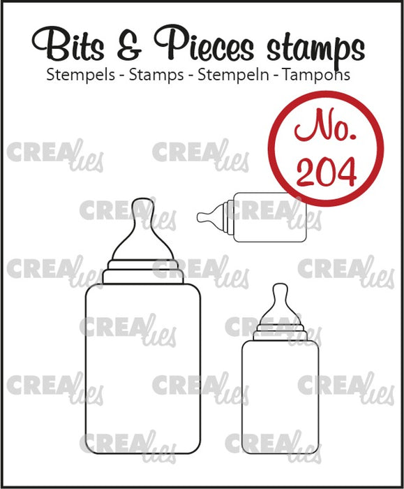 Bits & Pieces stamp no. 204, 3x Feeding bottle
