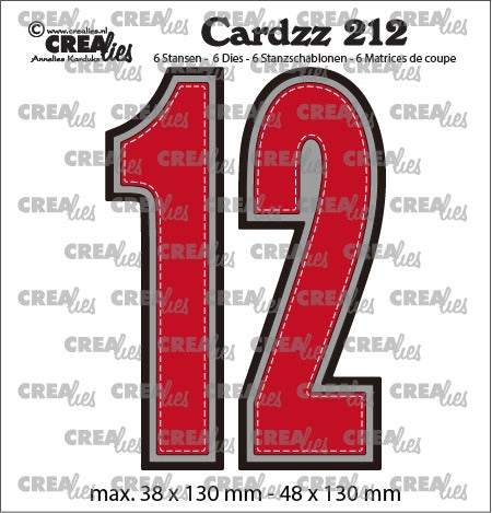 Crealies - Cardzz die no.212 - Numbers 1 and 2