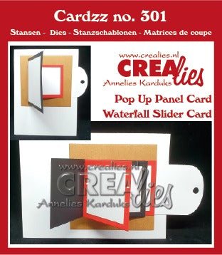 Cardzz Punches no. 301, Waterfall sliding card + Flip over card