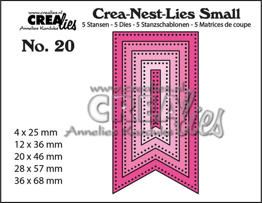Crea-Nest-Lies Small die-cutting no. 20. 5x Banners with dots