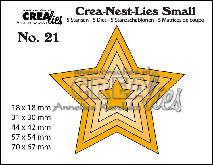 Crea-Nest-Lies Small die-cutting no. 21, 5x Stars
