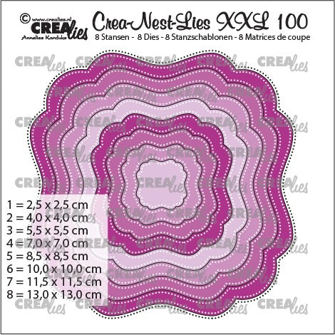 Crea-Nest-Lies XXL dies no. 100, Fantasy shape A, with double dots (8x) Crealie
