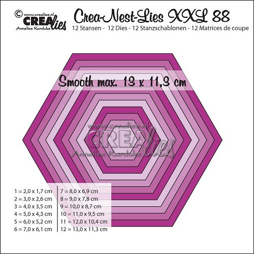Crea-Nest-Lies XXL die-cutting no. 88, Smooth hexagon