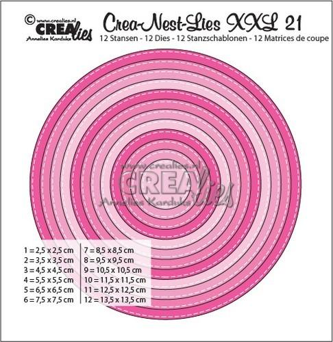Crealies Crea-nest-dies XXL no. 21 die round basic CLNestXXL21