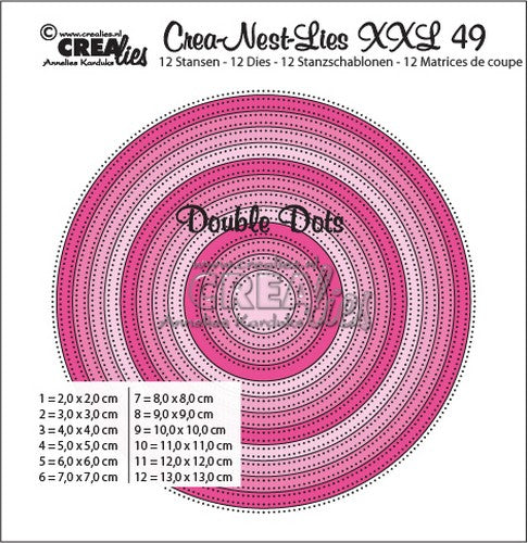 Crealies Crea-nest-dies XXL no. 49 double dots circles