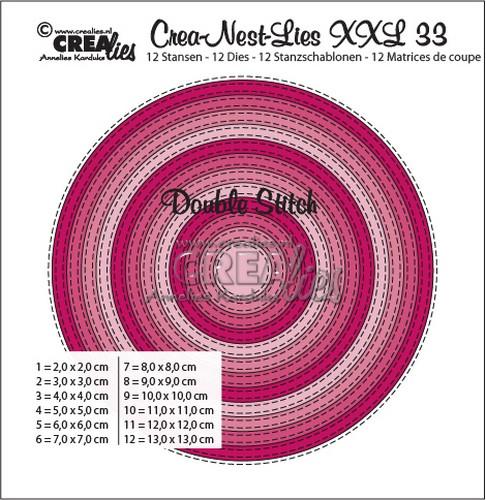 Crealies Double Stitch Circles max. 13 x 13 cm