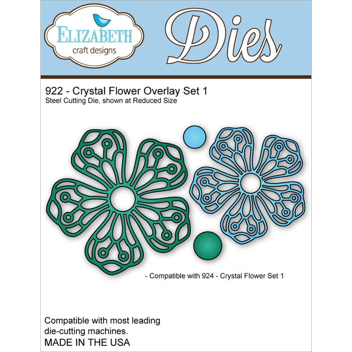 Elizabeth Craft Designs 922 Crystal Flower Overlay Set 1