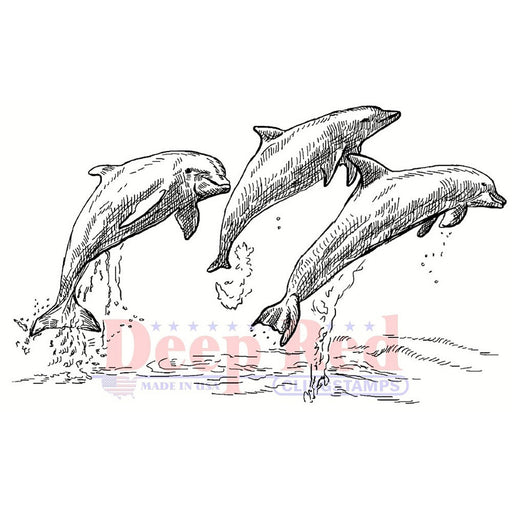 Dolphins Rubber Cling Stamp