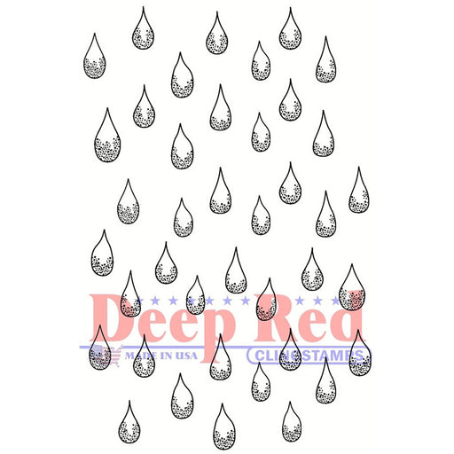 Rain Drops Rubber Cling Stamp