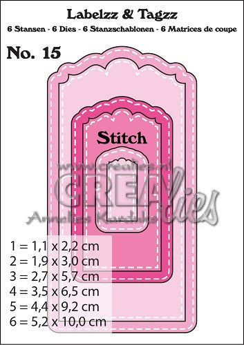 Labelzz & Tagzz die-cutting no. 15, with stitching line