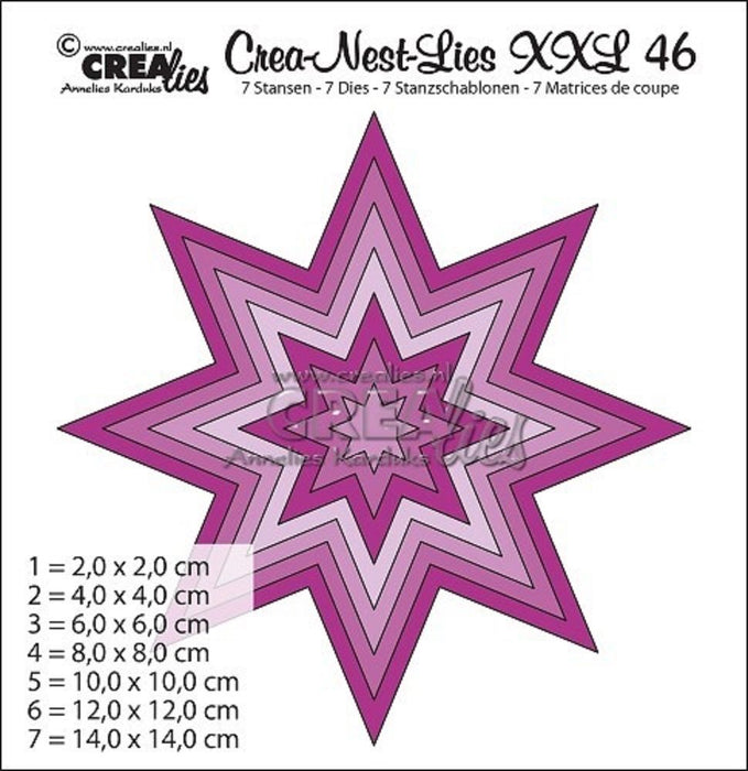 Crealies XXL Die Set No.46 8 POINT STAR