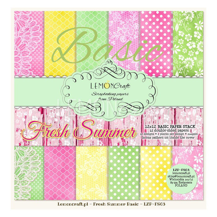 Stack of Basic Scrapbooking Papers - Fresh Summer
