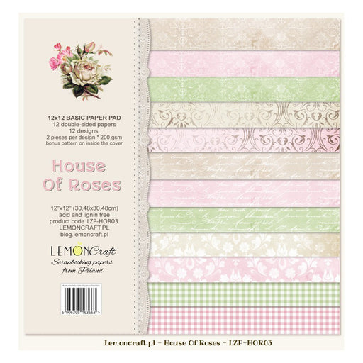 Stack of Basic Scrapbooking Papers - House of Roses - 12"x12"