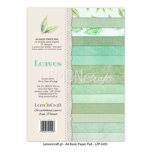 Stack of Basic Scrapbooking Papers - Leaves 01