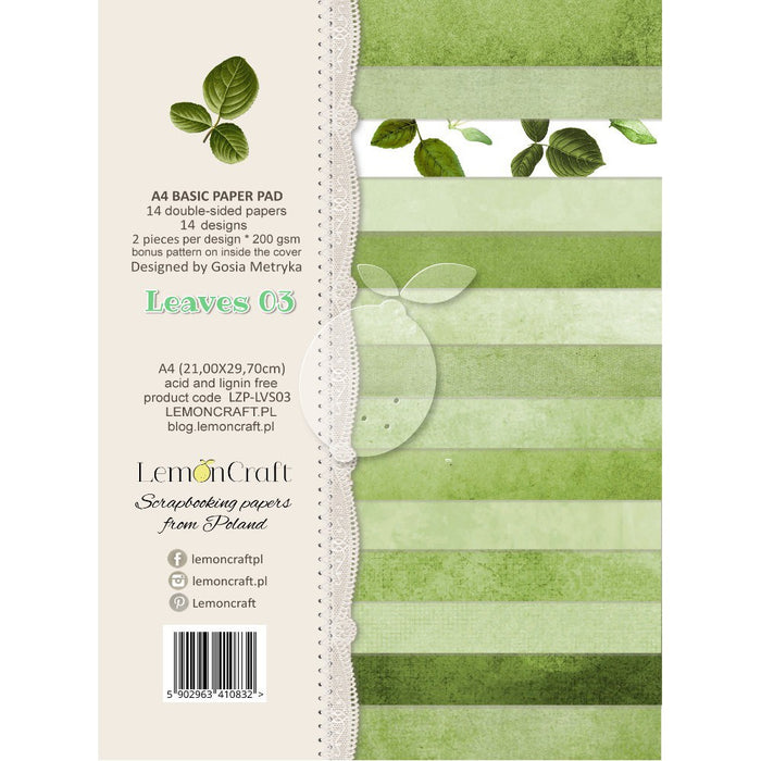 Stack of Basic Scrapbooking Papers - Leaves 03