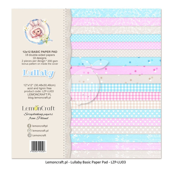 Stack of Basic Scrapbooking Papers - Lullaby