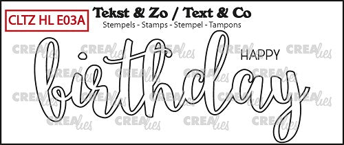 Text & Co English stamp Hand lettering no. 03A, Happy Birthday, outline